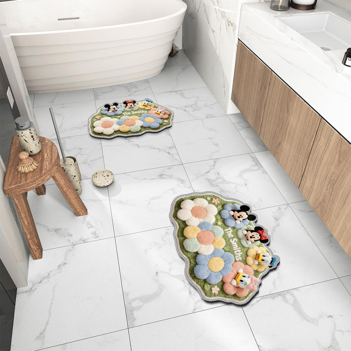 Personalized Tufted Rug with Disney Characters for Family Gift
