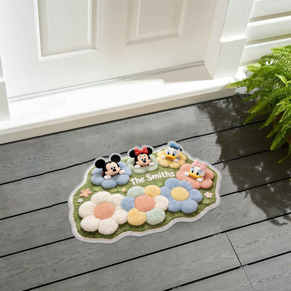 Personalized Tufted Rug with Disney Characters for Family Gift