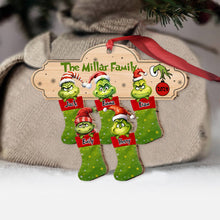 Load image into Gallery viewer, Personalized Grinch Christmas Ornament Custom Family Names Gift
