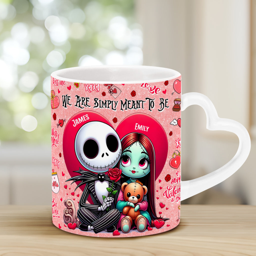Personalized Heart Handle Mug with Custom Names | Unique Valentine's Gift