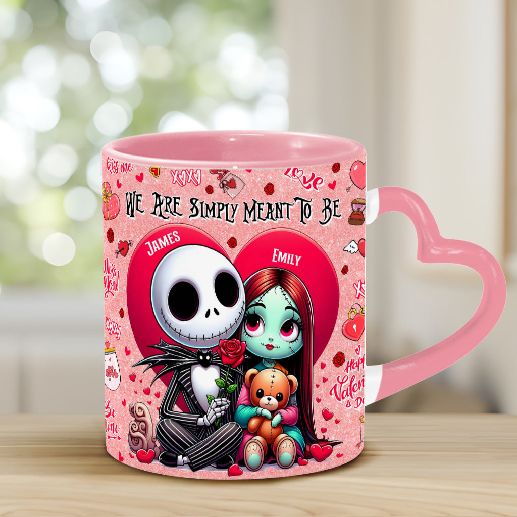 Personalized Heart Handle Mug with Custom Names | Unique Valentine's Gift