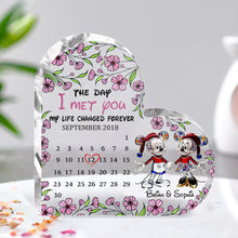 Load image into Gallery viewer, Personalized Acrylic Heart Shaped Plaque Custom Date for Couples
