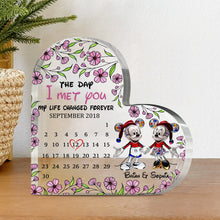 Load image into Gallery viewer, Personalized Acrylic Heart Shaped Plaque Custom Date for Couples
