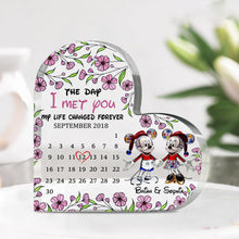 Load image into Gallery viewer, Personalized Acrylic Heart Shaped Plaque Custom Date for Couples
