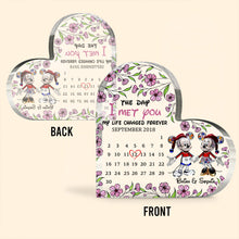Load image into Gallery viewer, Personalized Acrylic Heart Shaped Plaque Custom Date for Couples

