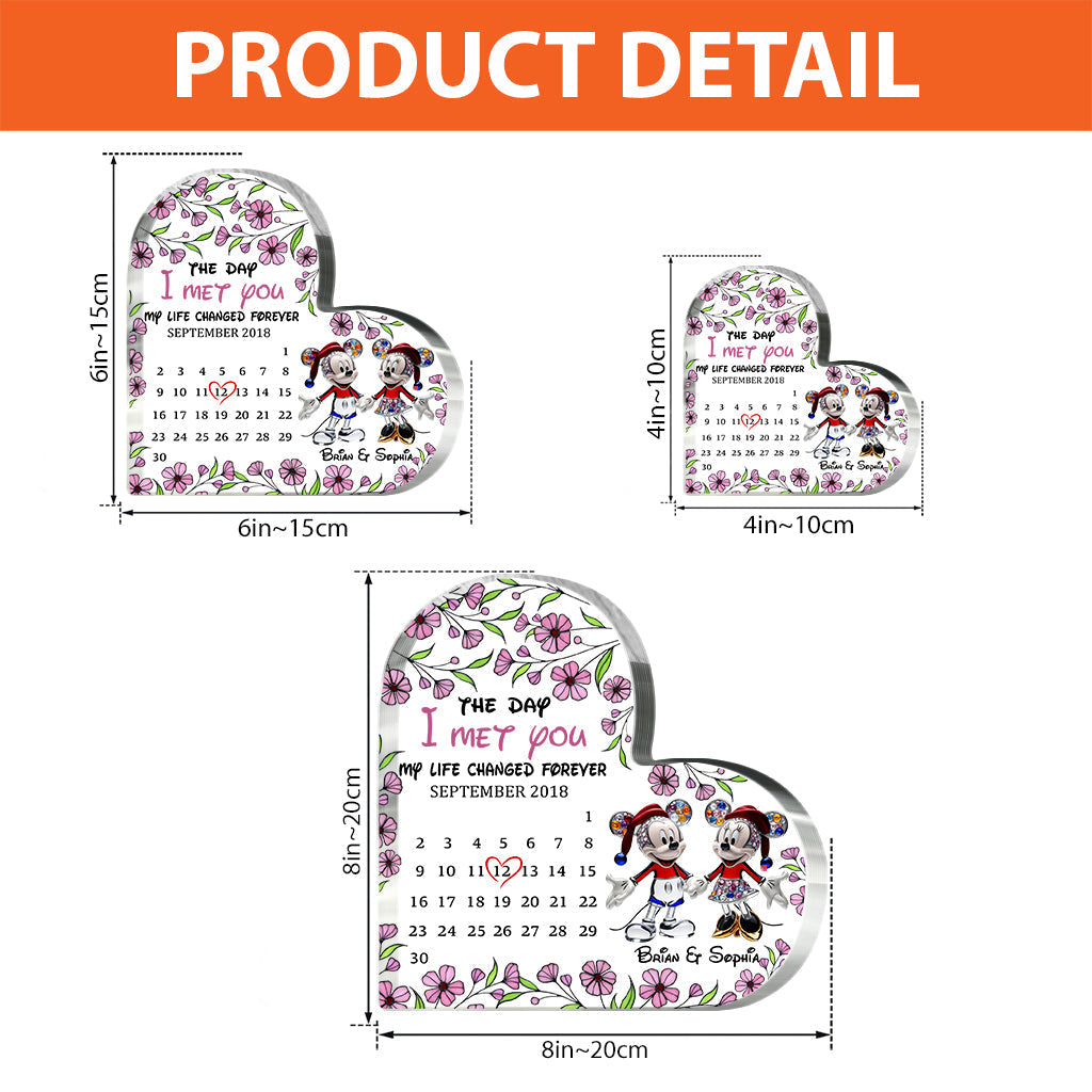 Personalized Acrylic Heart Shaped Plaque Custom Date for Couples