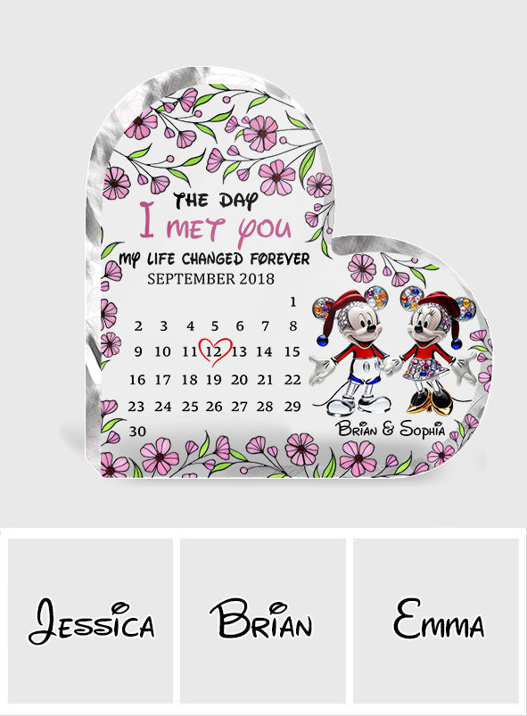 Personalized Acrylic Heart Shaped Plaque Custom Date for Couples