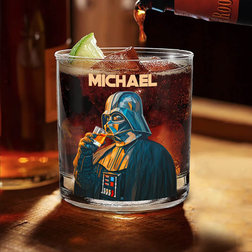 Personalized Darth Vader Whiskey Glass Custom Name Gift for Him