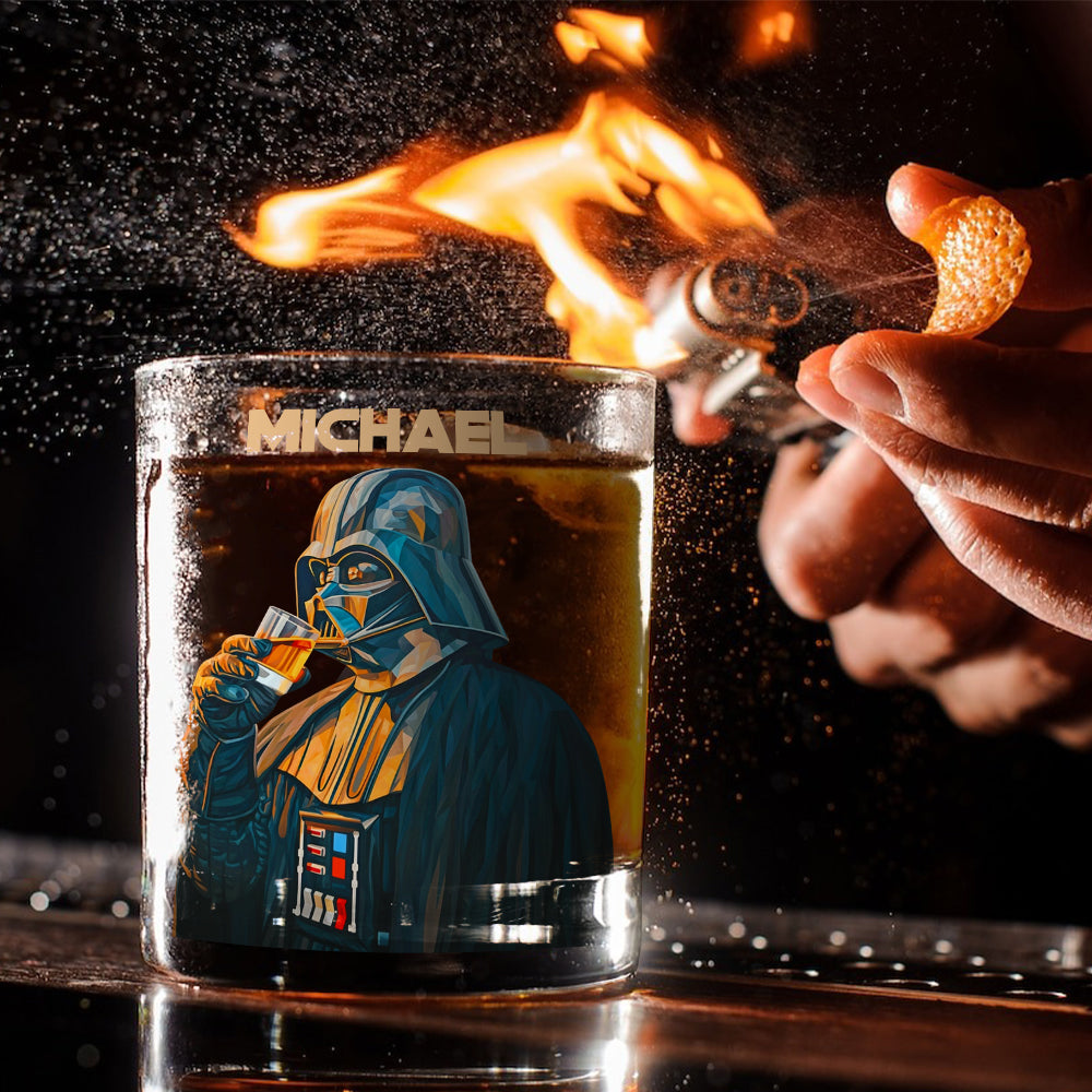 Personalized Darth Vader Whiskey Glass Custom Name Gift for Him