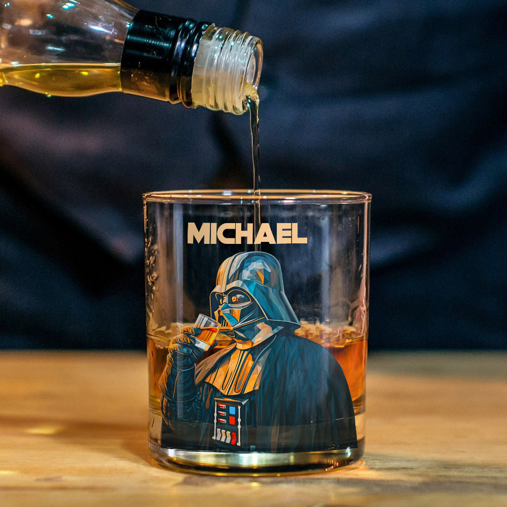 Personalized Darth Vader Whiskey Glass Custom Name Gift for Him
