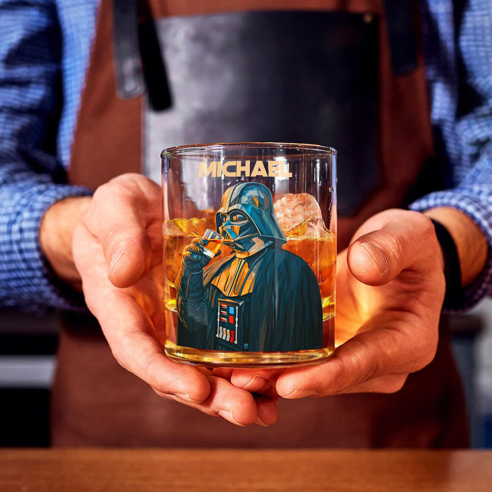 Personalized Darth Vader Whiskey Glass Custom Name Gift for Him