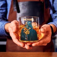 Load image into Gallery viewer, Personalized Darth Vader Whiskey Glass Custom Name Gift for Him
