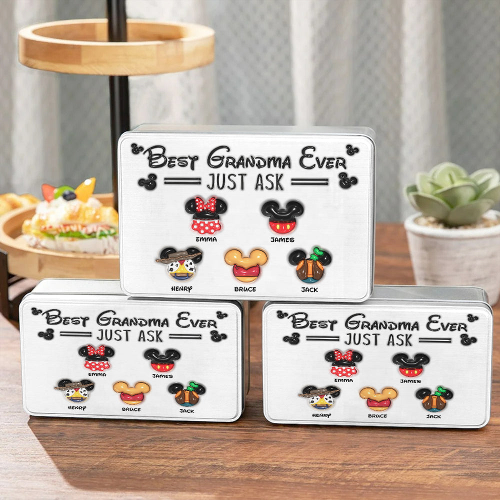 Personalized Metal Biscuit Tin Custom Name Gift for Grandma