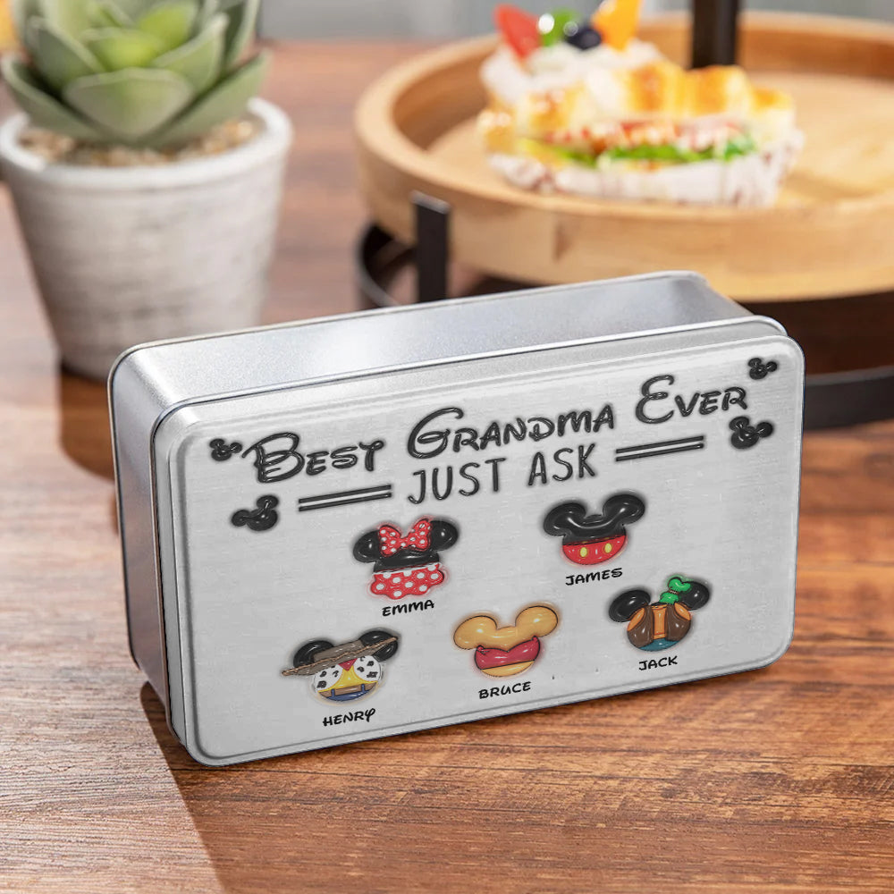 Personalized Metal Biscuit Tin Custom Name Gift for Grandma