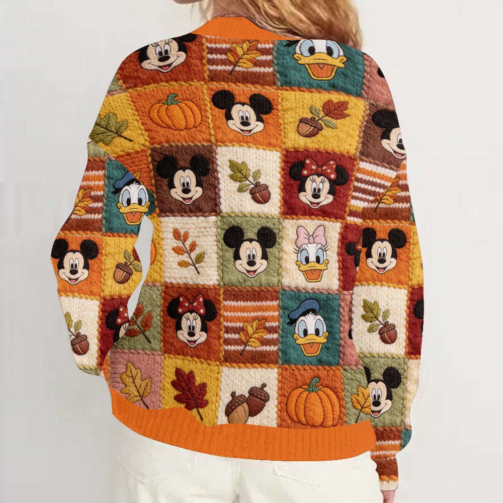 Personalized Knitted Cardigan with Autumn Vibes for Her
