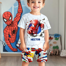 Load image into Gallery viewer, Personalized Spider-Man Kid T-Shirt &amp; Shorts Set for Boys
