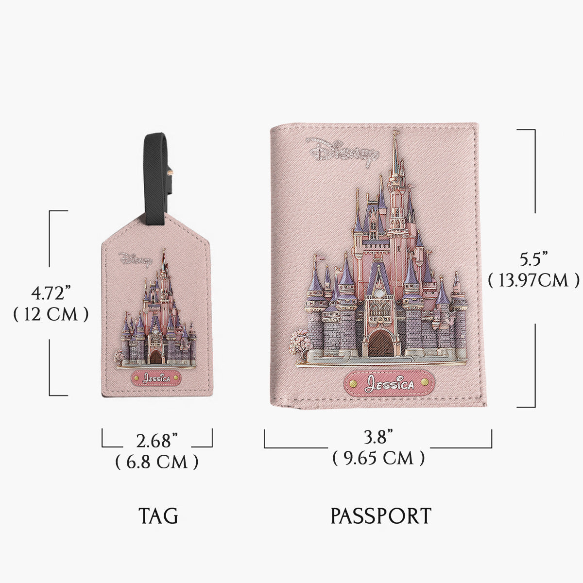 Personalized Leather Luggage Tag & Passport Holder Set for Travelers