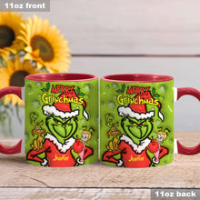 Load image into Gallery viewer, Personalized Merry Grinchmas Accent Mug Custom Name Gift for Christmas

