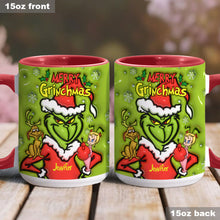 Load image into Gallery viewer, Personalized Merry Grinchmas Accent Mug Custom Name Gift for Christmas
