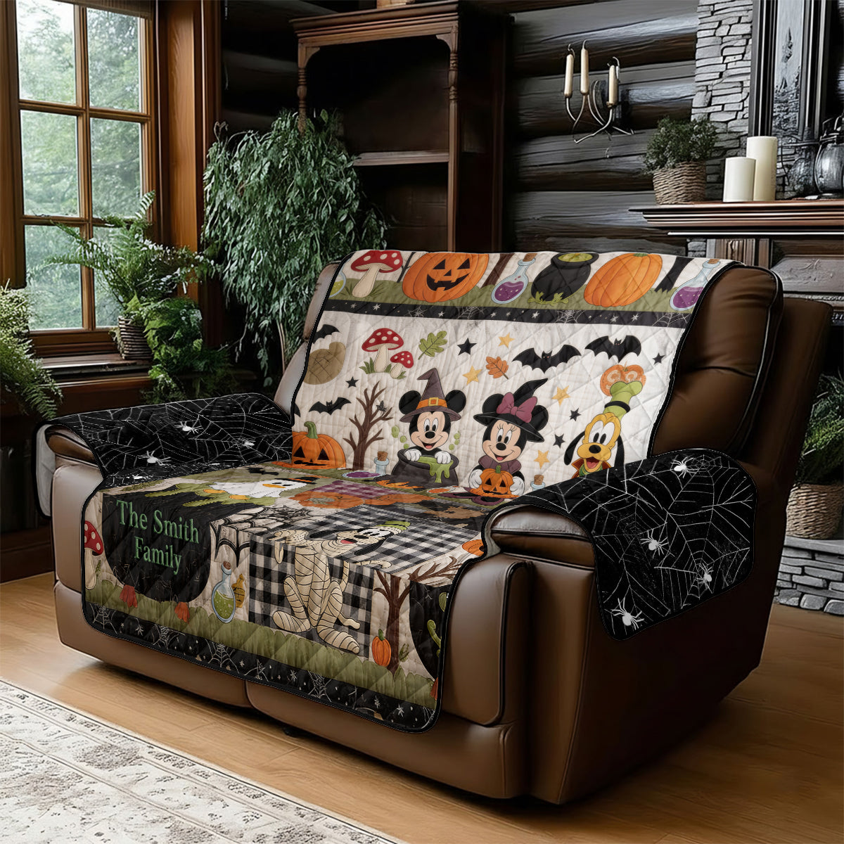 Personalized Halloween Quilted Sofa Cover Family Gift | Cozy Home Decor