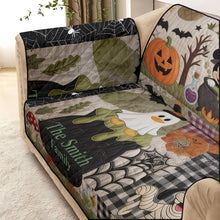 Load image into Gallery viewer, Personalized Halloween Quilted Sofa Cover Family Gift | Cozy Home Decor
