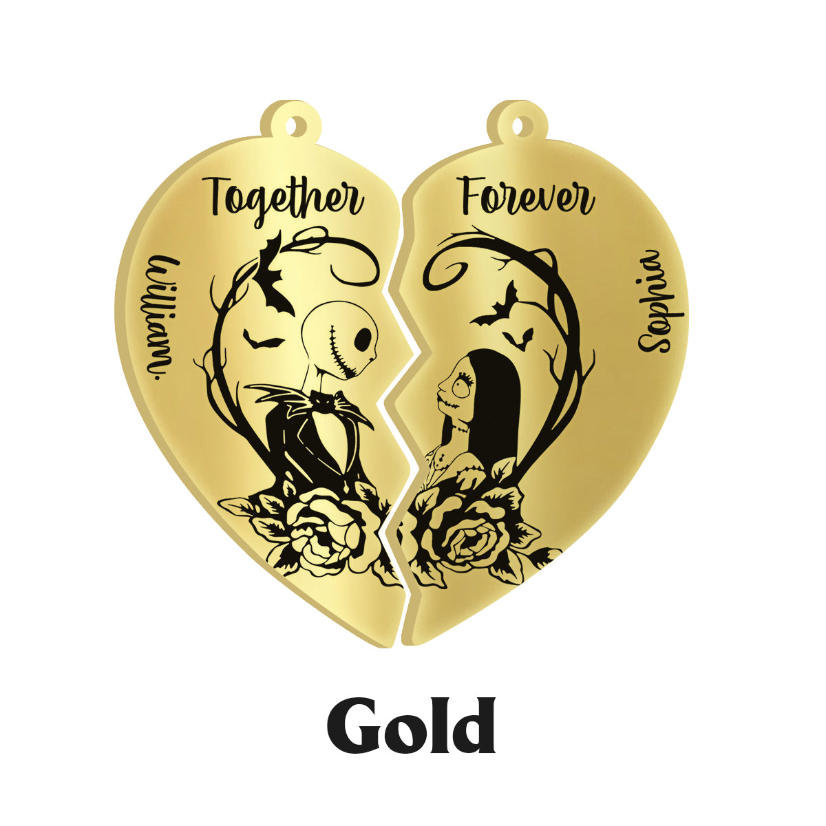 Personalized Matching Pendant Necklace for Couples - Heart Charm Gift
