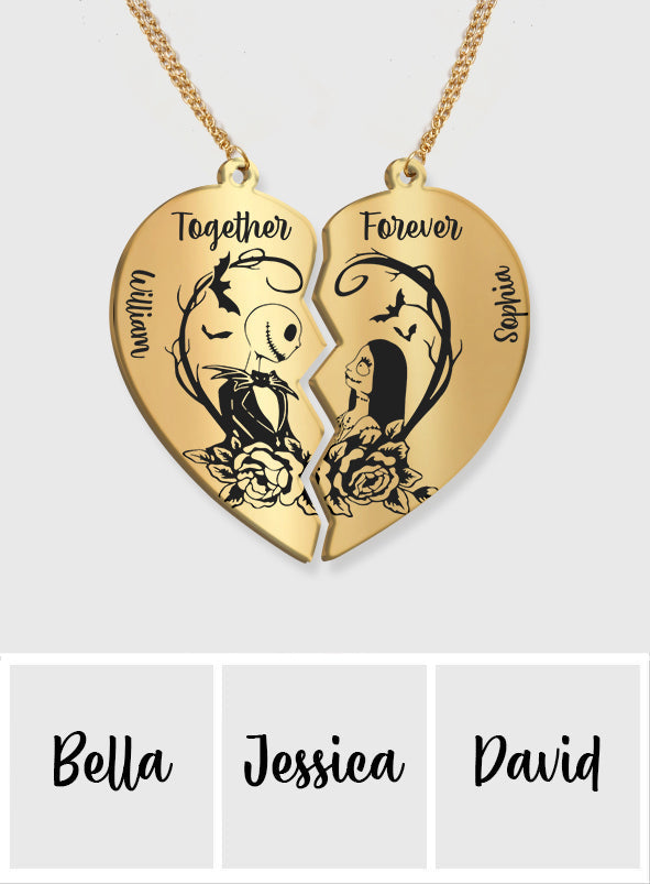 Personalized Matching Pendant Necklace for Couples - Heart Charm Gift
