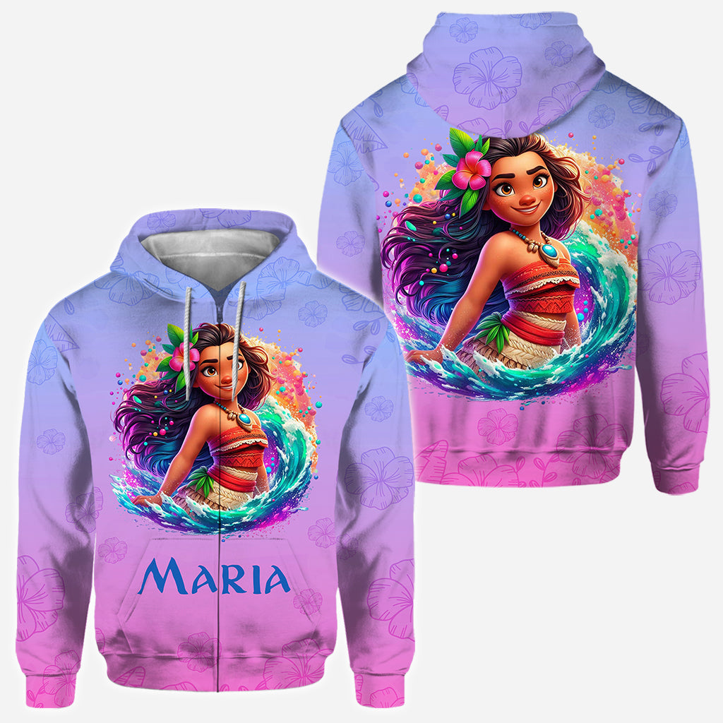 Personalized All Over Shirt with Princess Design for Birthday or Summer