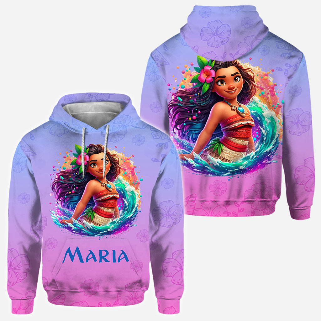 Personalized All Over Shirt with Princess Design for Birthday or Summer
