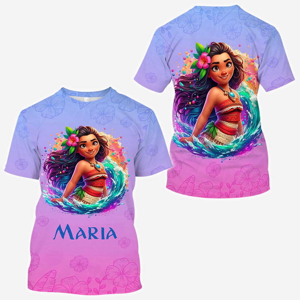 Personalized All Over Shirt with Princess Design for Birthday or Summer