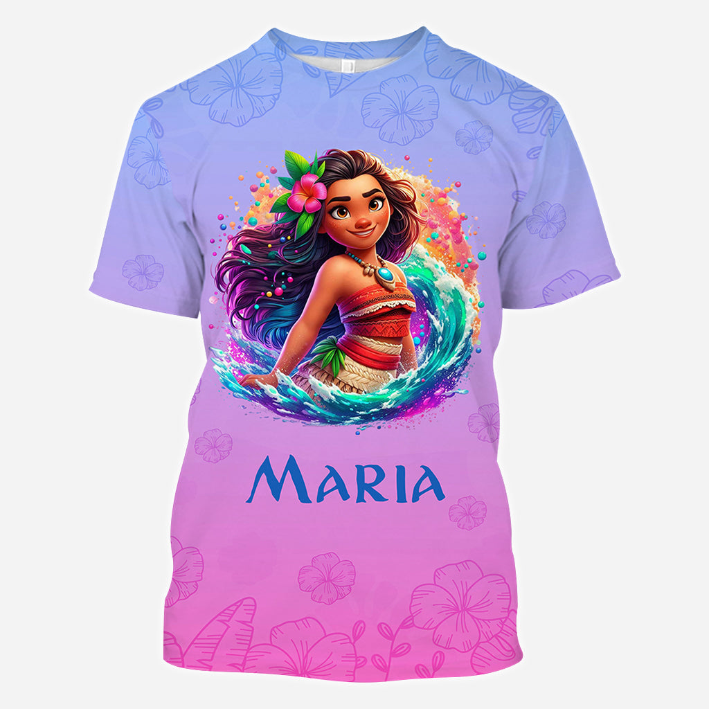 Personalized All Over Shirt with Princess Design for Birthday or Summer