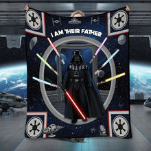 Load image into Gallery viewer, Personalized Star Wars Themed Blanket with Custom Names for Dad
