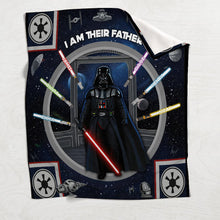 Load image into Gallery viewer, Personalized Star Wars Themed Blanket with Custom Names for Dad
