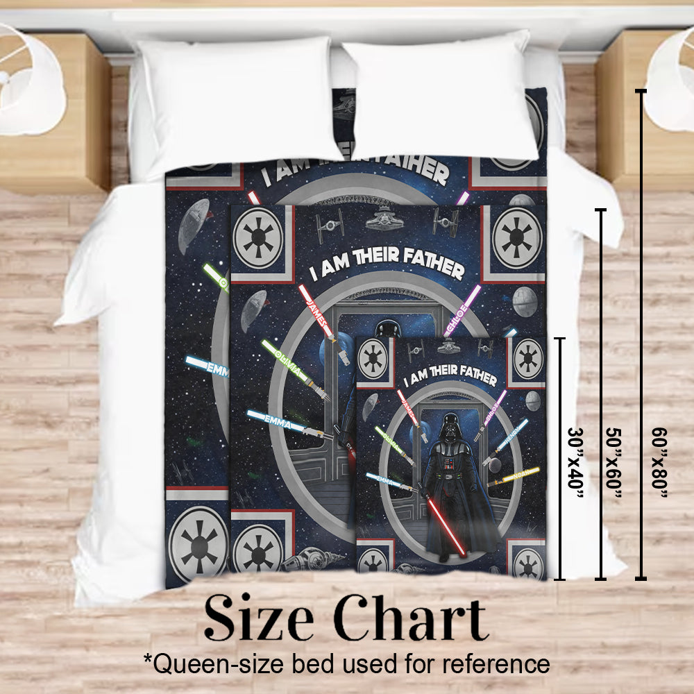 Personalized Star Wars Themed Blanket with Custom Names for Dad