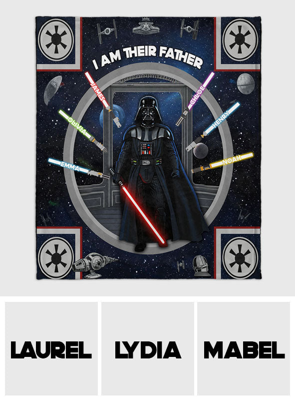 Personalized Star Wars Themed Blanket with Custom Names for Dad