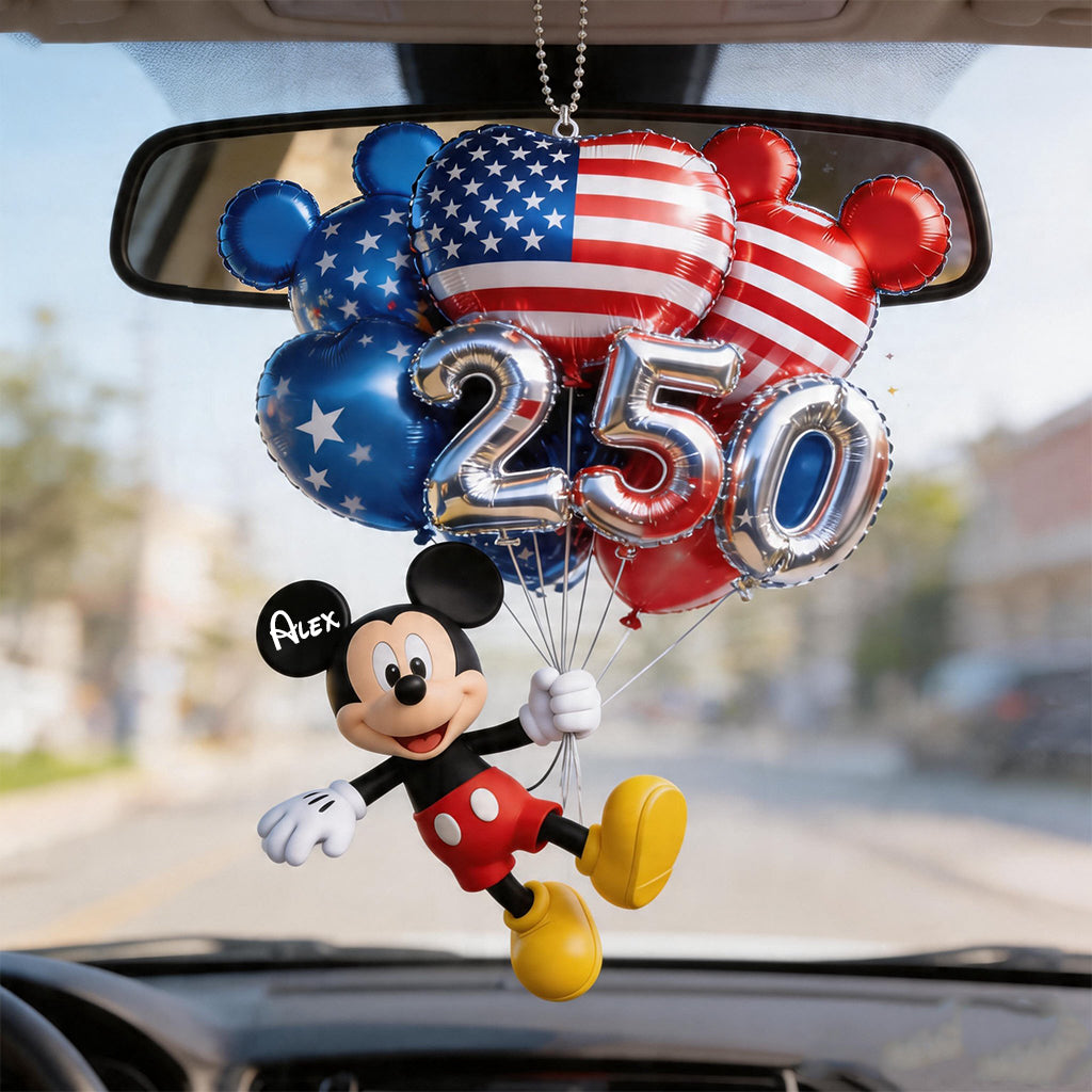 Personalized Acrylic Car Ornament Mickey Mouse 250 Years Gift for Movie Fans