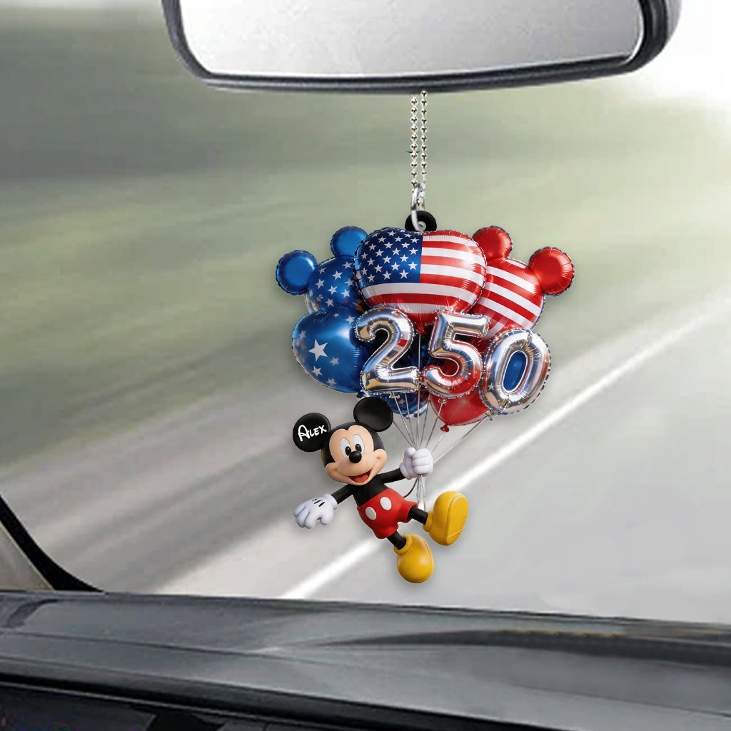 Personalized Acrylic Car Ornament Mickey Mouse 250 Years Gift for Movie Fans