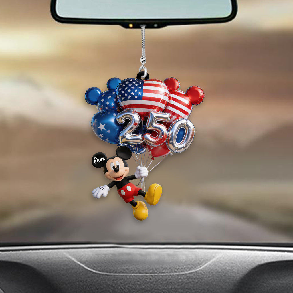 Personalized Acrylic Car Ornament Mickey Mouse 250 Years Gift for Movie Fans