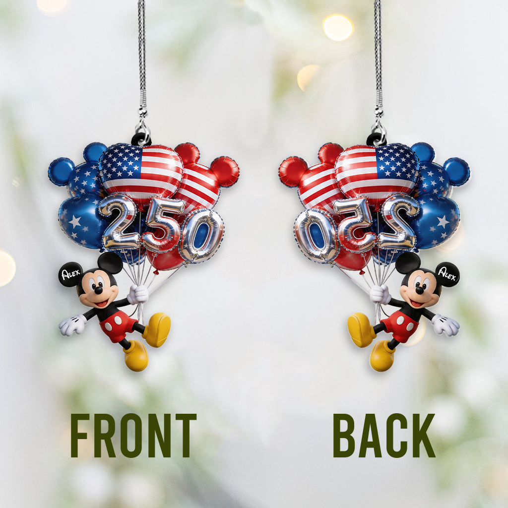 Personalized Acrylic Car Ornament Mickey Mouse 250 Years Gift for Movie Fans