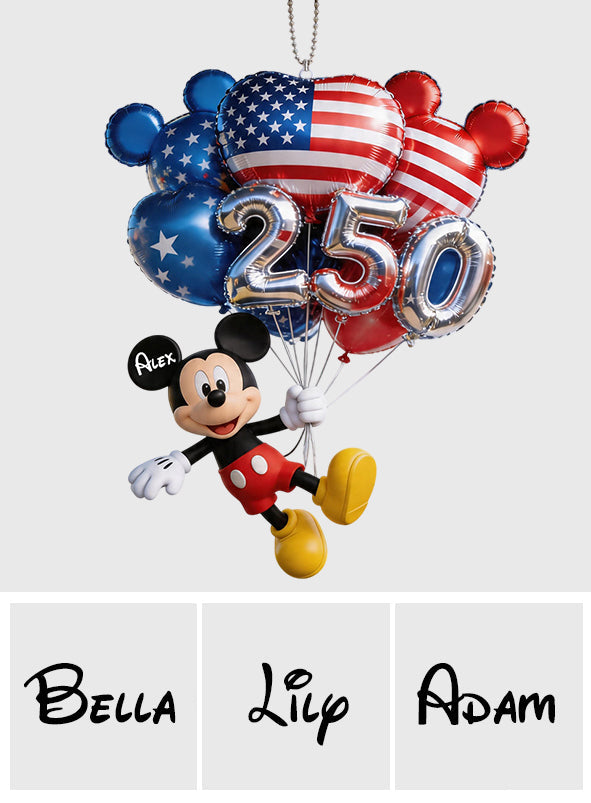 Personalized Acrylic Car Ornament Mickey Mouse 250 Years Gift for Movie Fans