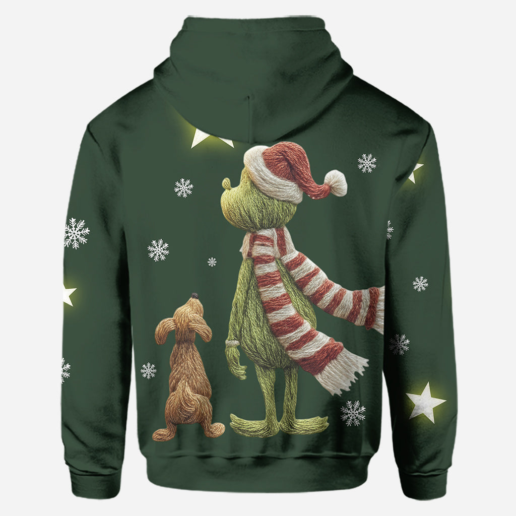 Personalized Grinch Christmas Hoodie and Leggings Gift for Mom