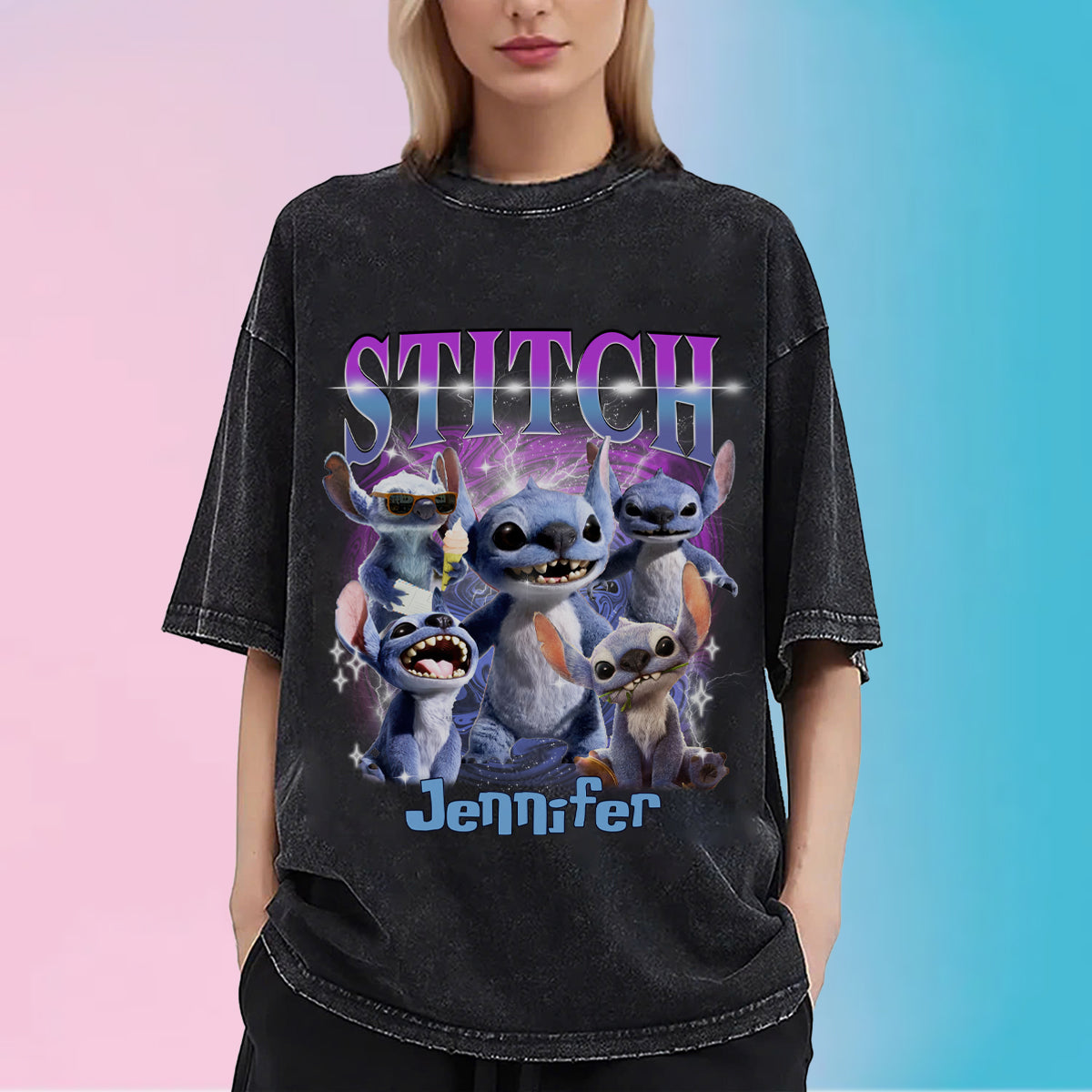 Personalized Ohana Wash T-Shirt Custom Name Gift for Family