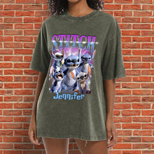 Load image into Gallery viewer, Personalized Ohana Wash T-Shirt Custom Name Gift for Family
