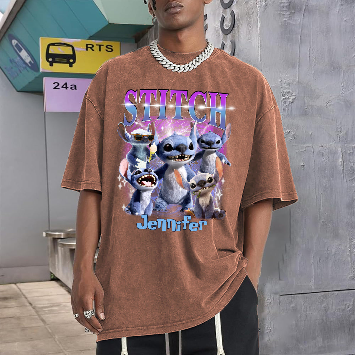 Personalized Ohana Wash T-Shirt Custom Name Gift for Family