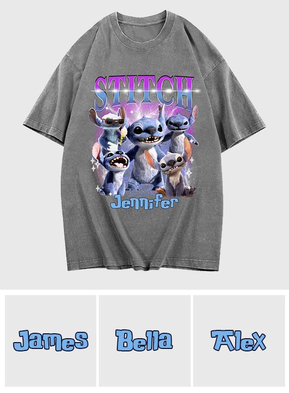 Personalized Ohana Wash T-Shirt Custom Name Gift for Family