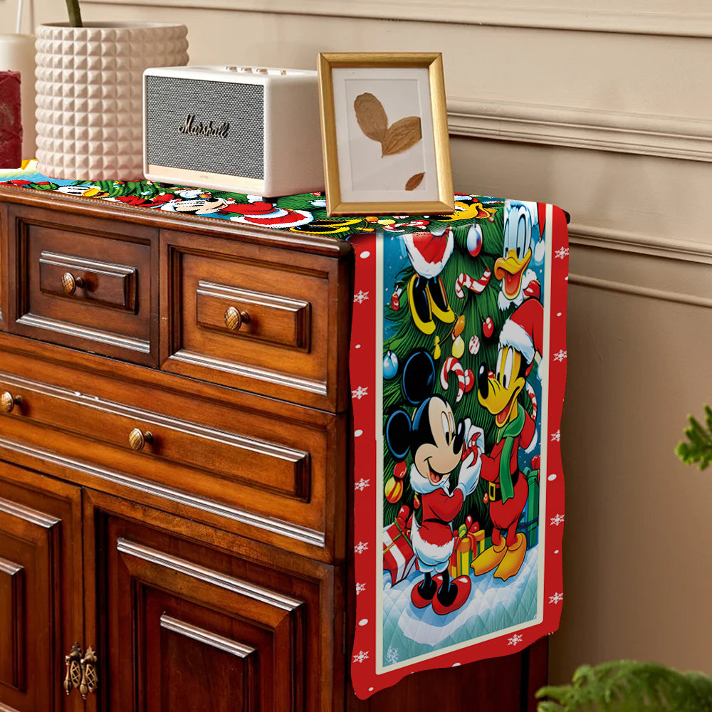 Personalized Christmas Table Runner with Family Name for Holiday Decor