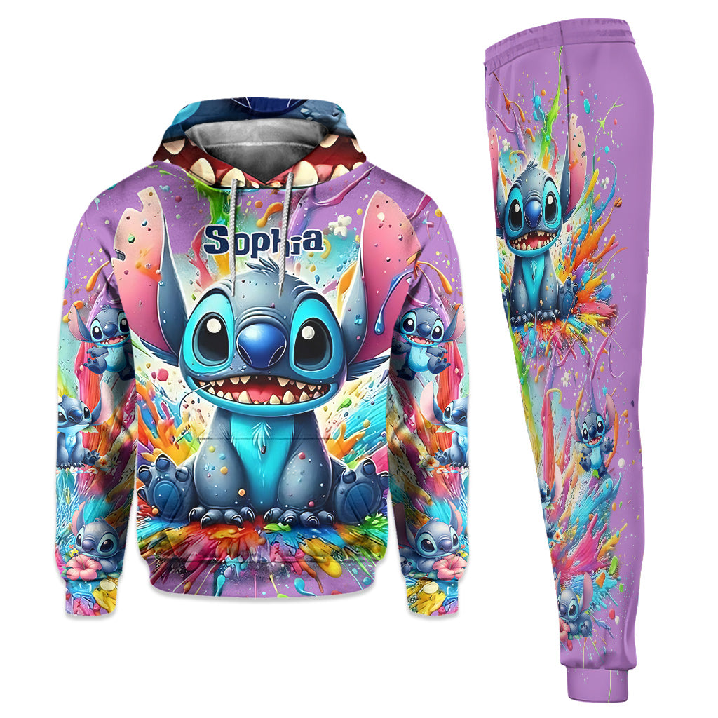 Personalized Colorful Ohana Hoodie & Sweatpants Set for Kids