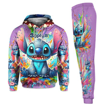 Load image into Gallery viewer, Personalized Colorful Ohana Hoodie &amp; Sweatpants Set for Kids
