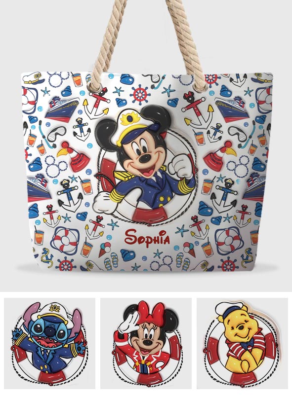 Personalized Canvas Beach Bag with Rope Handle for Kids