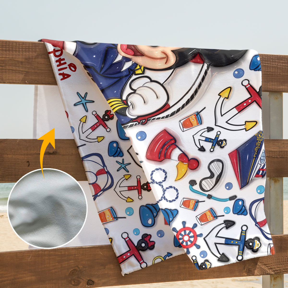 Personalized Quick-dry Beach Towel with Name for Family Cruise